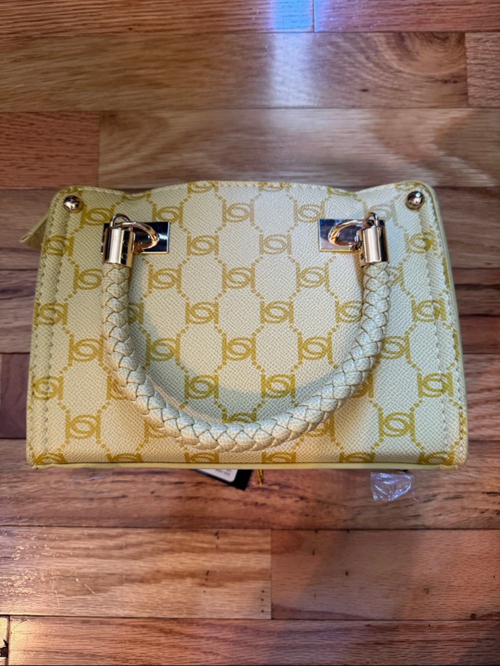 NWT Bebe Briella Small Satchel Bag Blonde (Yellow) - Picture 3 of 14
